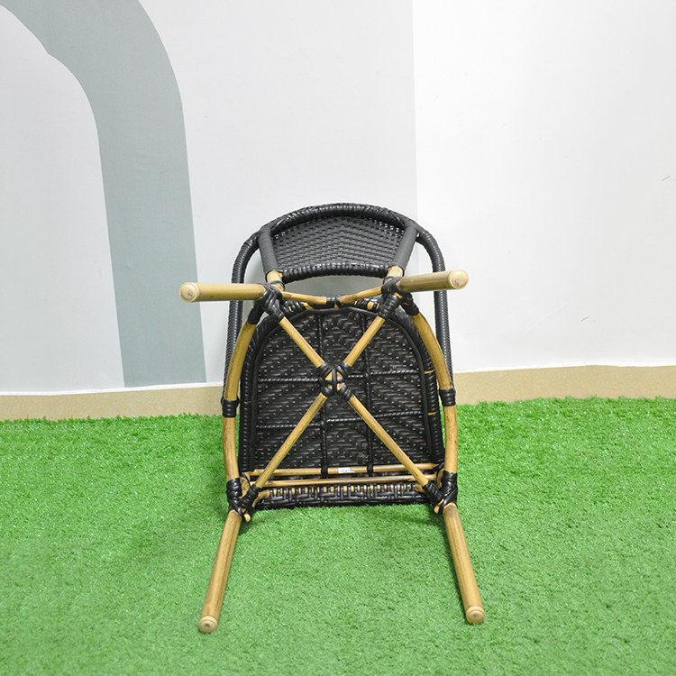 black rattan outdoor chair